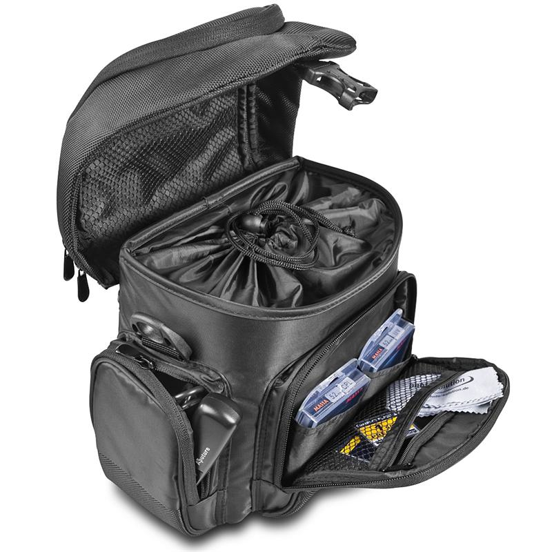 walimex Mantona Premium Kameratasche Universaltasche für DSLM und DSLR Schwarz