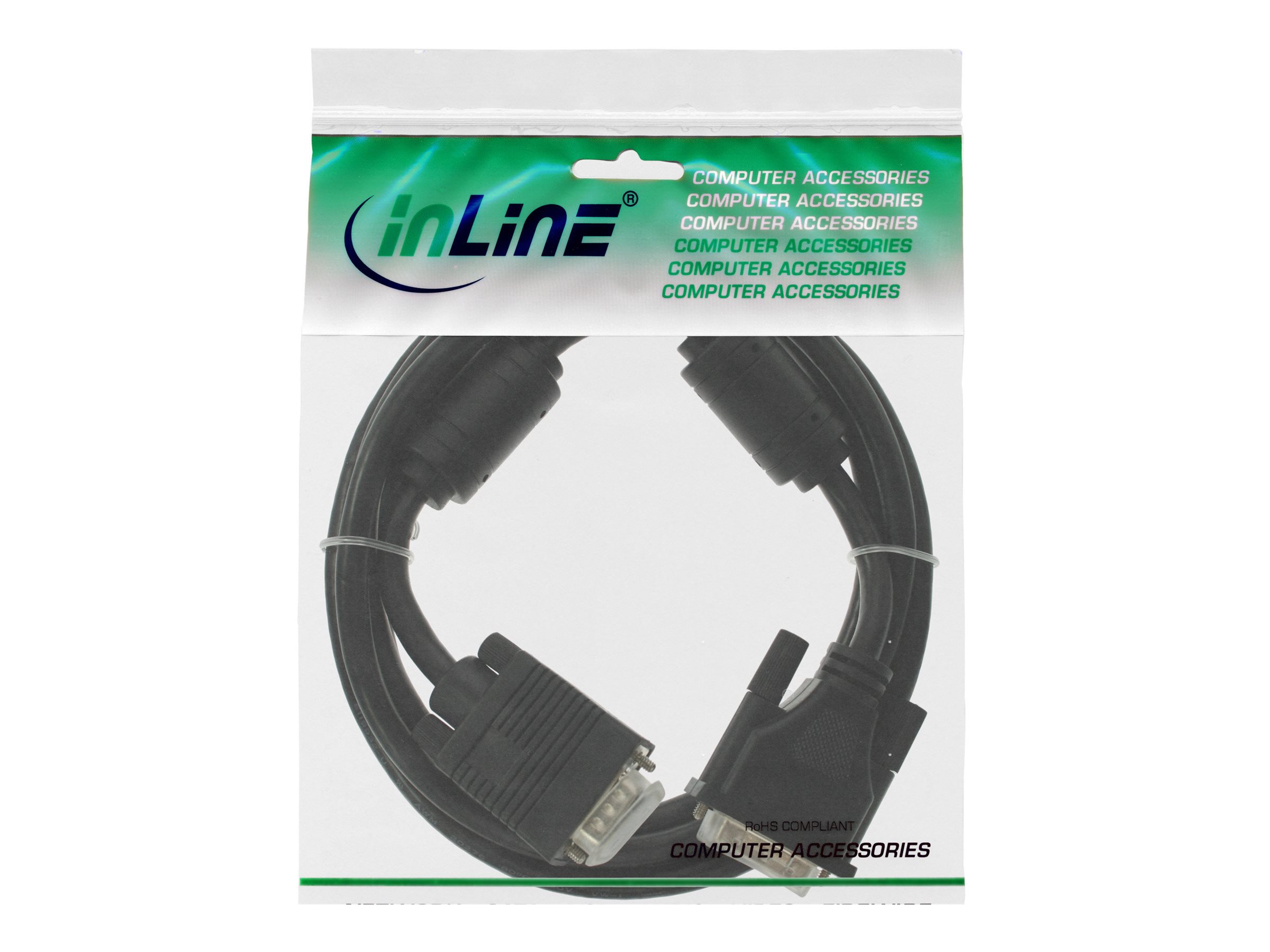 InLine VGA-Kabel DVI-A 12+5 auf HD-15 3 m Schwarz