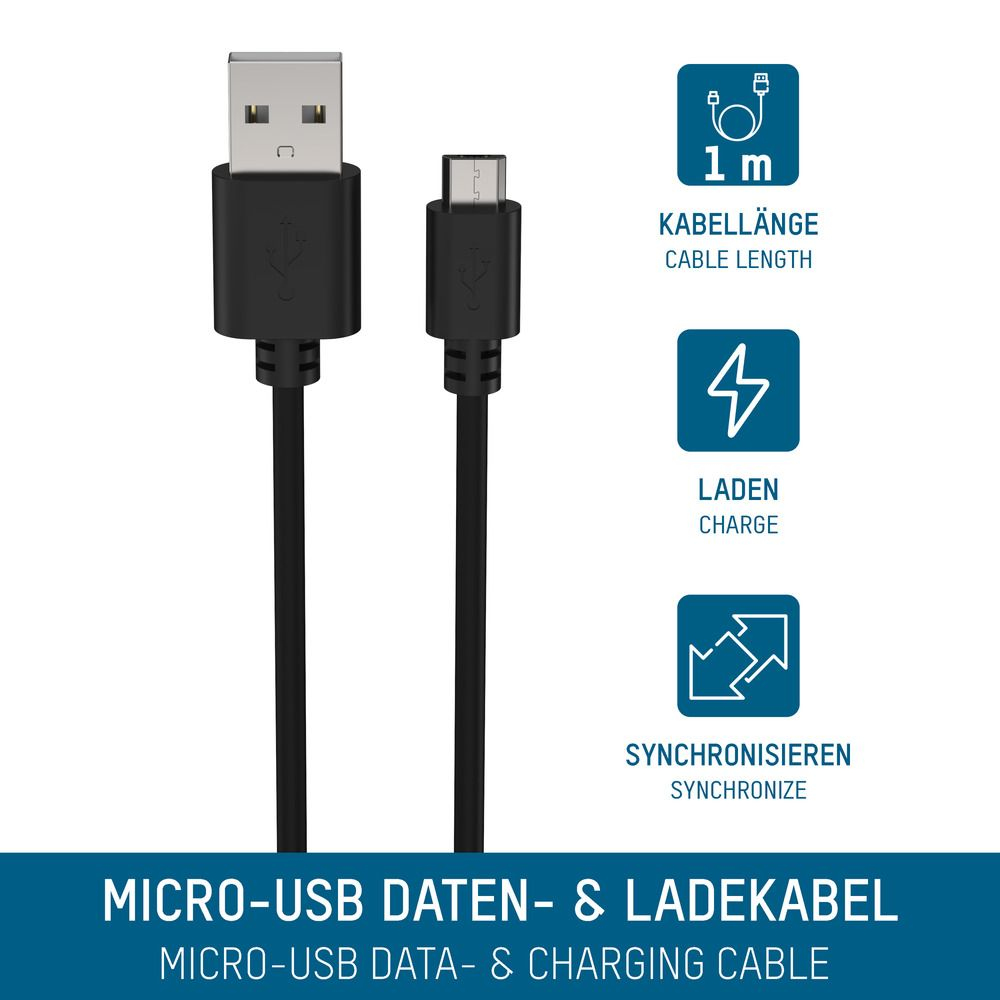 Ansmann 1700-0129 USB-Kabel 1 m Micro-USB B Schwarz