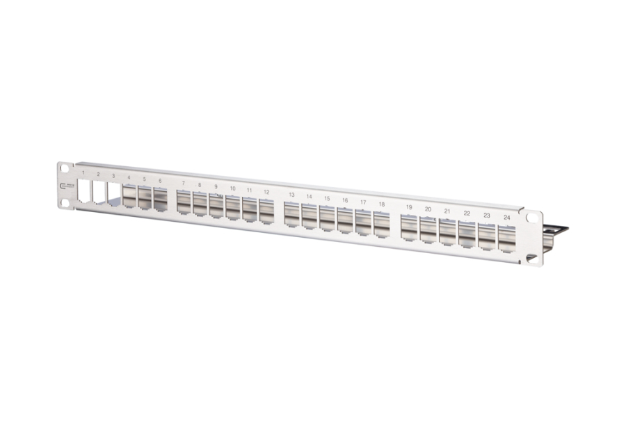 METZ CONNECT 130921-00-E Patchpanel 1U 24-Port Edelstahl Grau