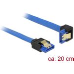 Delock Kabel SATA 6 Gb/s Buchse gerade > SATA Buchse unten gewinkelt 20 cm blau mit Goldclips (85089)