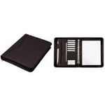 Alassio Ringbuchmappe "RONDO", DIN A4, Lederimitat, schwarz Ringmechanik, Schriebblock, Reißverschlussfach (30070)