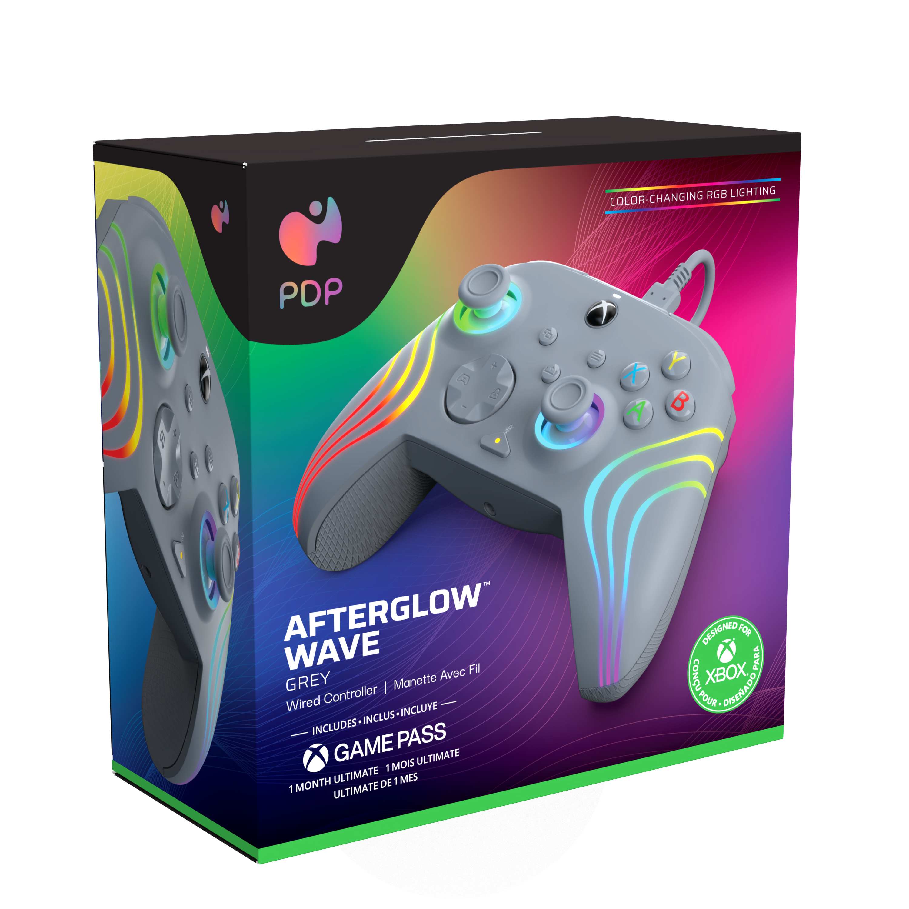 PDP Afterglow Wave Gamepad kabelgebunden USB-C Grau