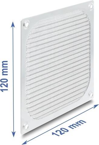 Delock Lüftergitter 120 x 120 mm Aluminium – Lüfter Staubfilter mit Edelstahl-Filtergewebe (67458)