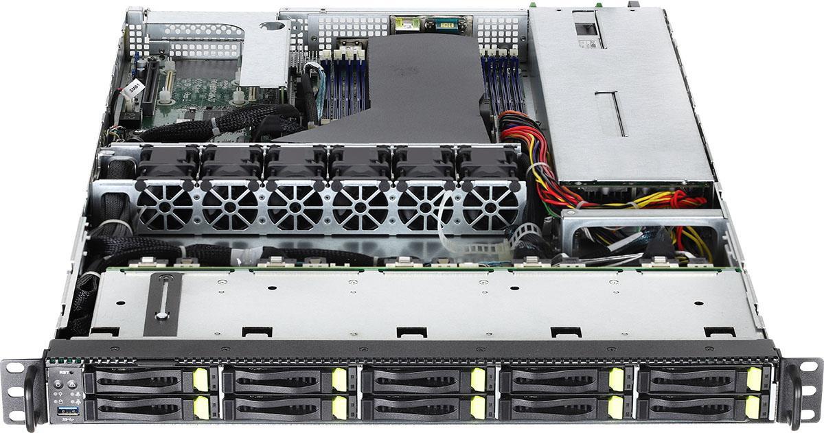 Asrock 1U10E-ROME/2T Server-Barebone Socket SP3 Rack (1U) Schwarz (1U10E-ROME/2T)