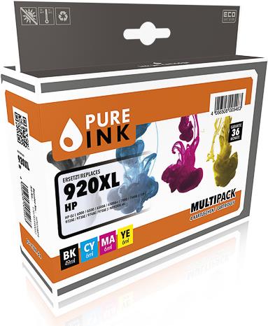 Pure Ink 170745990052 Druckerpatrone 4 Stück(e) Kompatibel Hohe (XL-) Ausbeute Schwarz (HP920MP4)