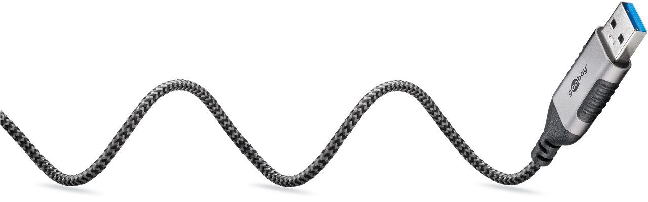 Goobay Ethernet-Kabel USB-A 3.0 auf RJ45 Slim 1,5 m Schwarz, Silber