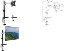 LogiLink BP0075 Flachbildschirm-Tischhalterung 68,6 cm (27" ) Klemme /Bolzen Schwarz - Edelstahl (BP0075)