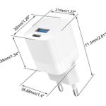 Vision USB A und C Schnellladegerät mit EU-Steckeradapter (TC-PUSBEU/30)