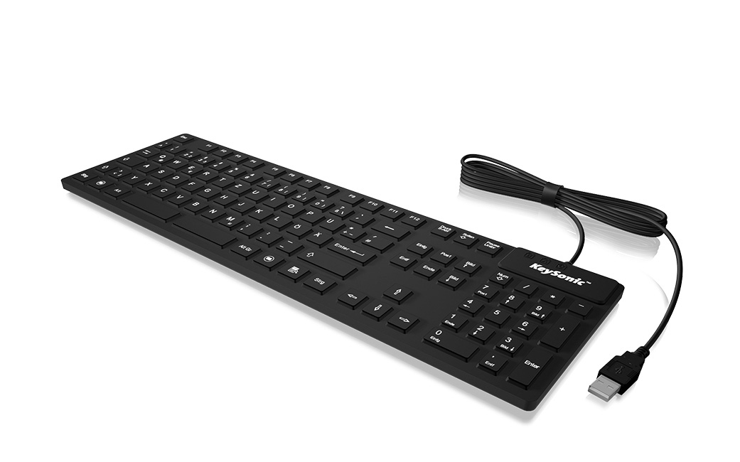 KeySonic KSK-8030 IN Industrietastatur 105 Tasten USB Schwarz