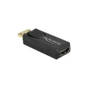 Delock Adapter DisplayPort 1.2 Stecker > HDMI Buchse 4K Aktiv schwarz (65573)