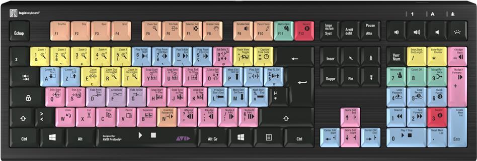 Logickeyboard ASTRA 2. Tastatur Formfaktor: Volle Größe (100%), Geräteschnittstelle: USB, Tastatur-Key Switch: Scherenschlüsselschalter, Tastaturaufbau: AZERTY, Tastatur - Tastenanzahl: 108. Kabellänge: 1,8 m. USB-Hub. Produktfarbe: Schwarz (LKB-PT-A2PC-FR)