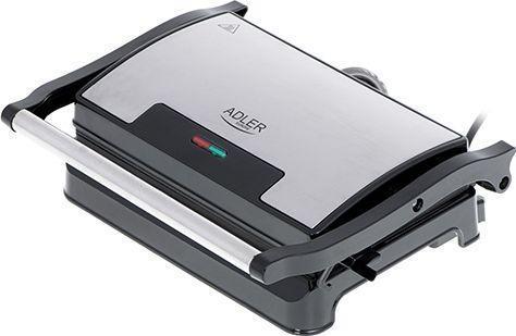 Sandwichmaker Adler Elektrogrill AD 3052 Tisch, 1200 W, Edelstahl, Antihaft-Grillplatten (AD 3052)