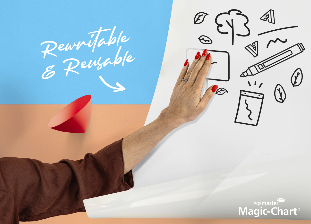Legamaster Magic-Chart Whiteboard-Folie 1200 x 900 mm Weiß