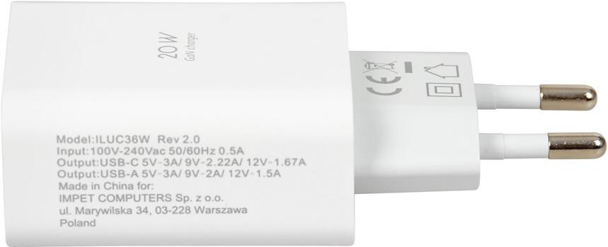 iBox C-36 Universal Weiß USB Schnellladung Drinnen (ILUC36W)