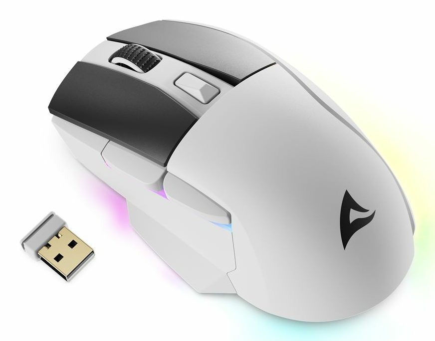 Sharkoon SKILLER SGM50W Optische Gaming-Maus 6400 DPI Kabellos/Kabelgebunden Weiß