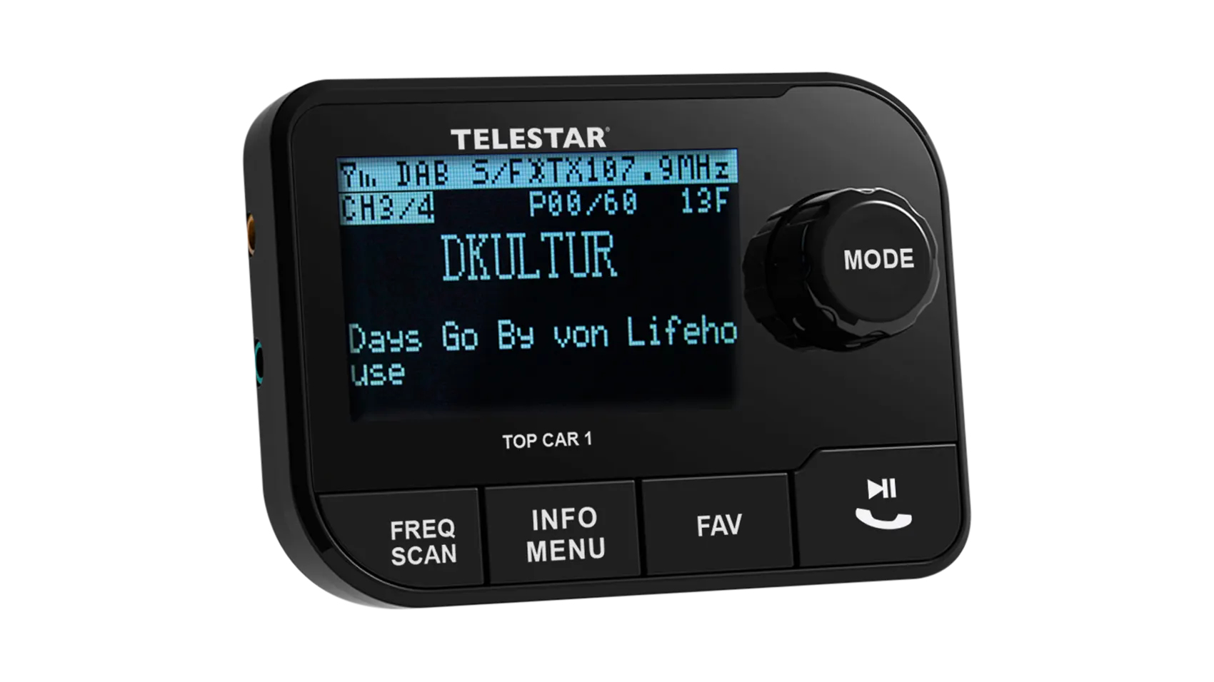 Telestar TOP CAR 1 DAB+ Empfänger mit Freisprechfunktion und Saugnapfhalterung, Schwarz