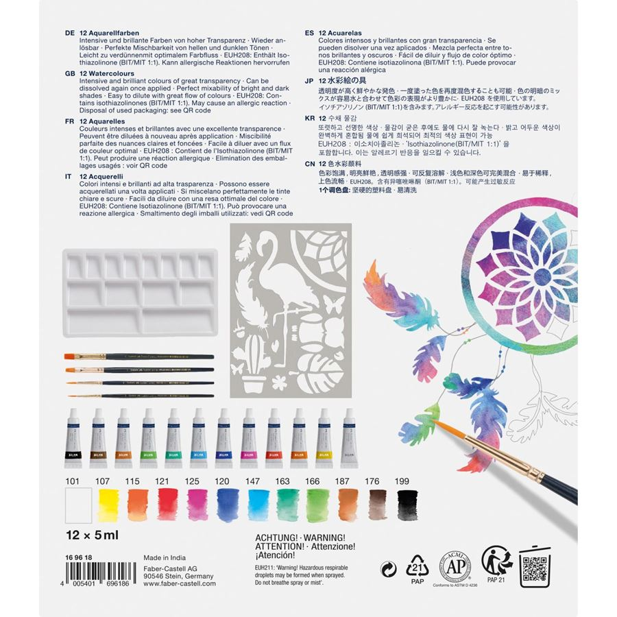 Faber-Castell Creative Studio Aquarell Bastelfarben-Set 18-teilig Mehrfarbig
