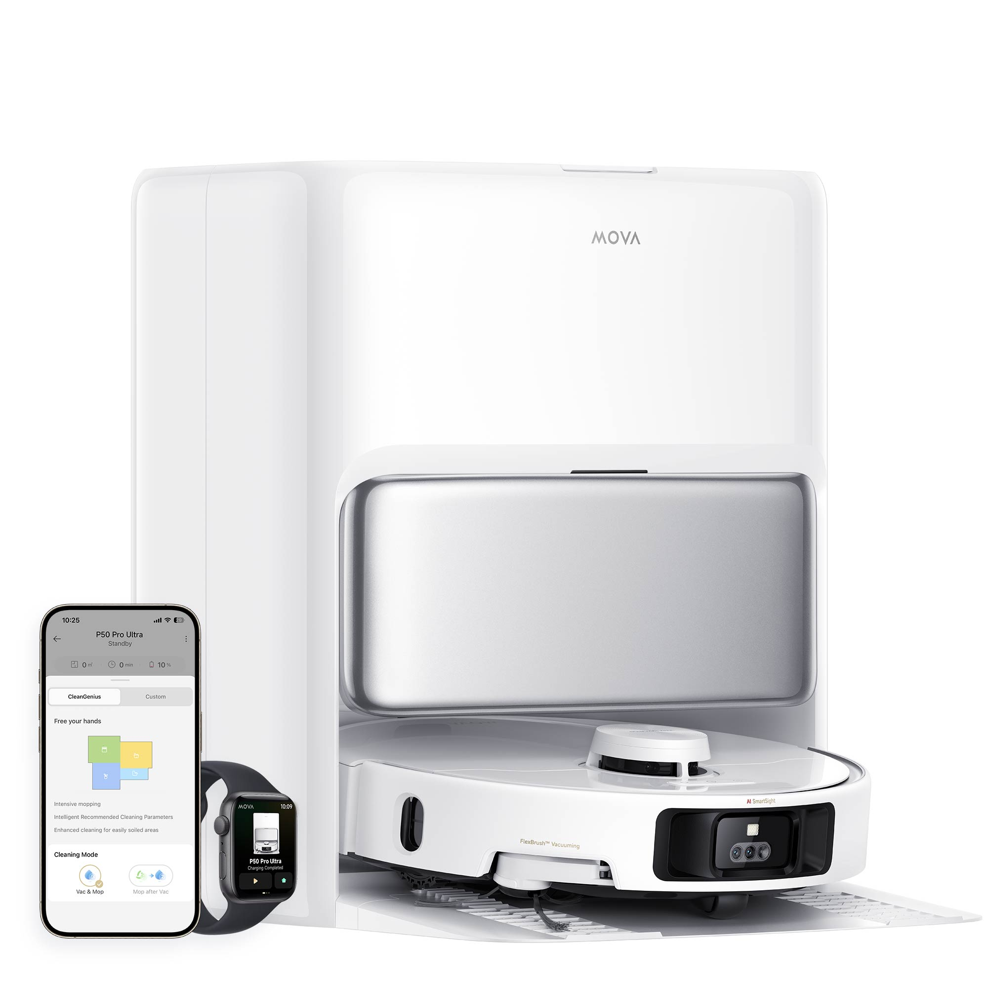 MOVA P50 Pro Ultra Saug-Wisch-Roboter mit Reinigungsstation Weiß