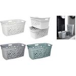 EDA Wäschekorb ALMERIA, 45 Liter, PP, weiß ergonomische Form, Griffe an den kurzen und langen Seiten, - 1 Stück (010657 BL.CER)