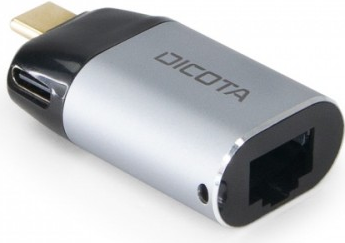 Dicota USB-C to Ethernet Mini Adapter with PD 100W silver (D32048)