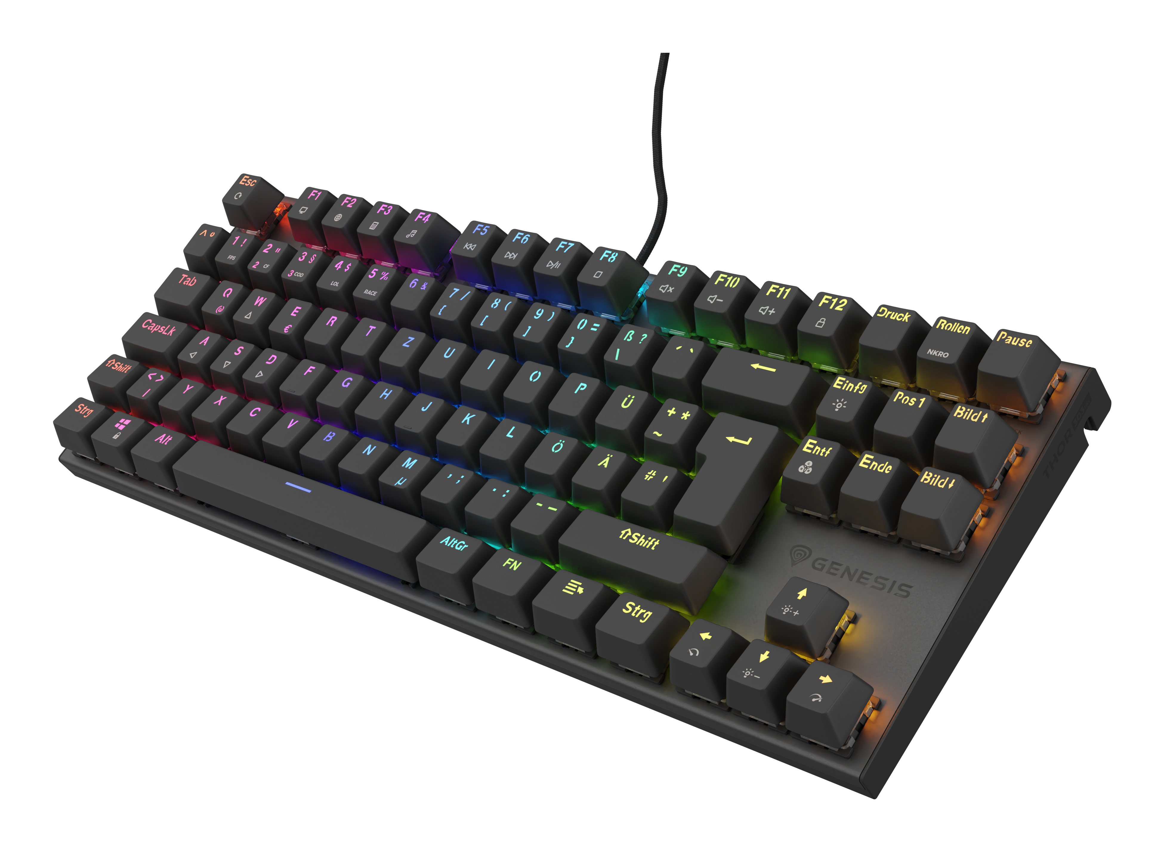 Genesis Thor 303 TKL Gaming Tastatur QWERTZ RGB-LED Schwarz