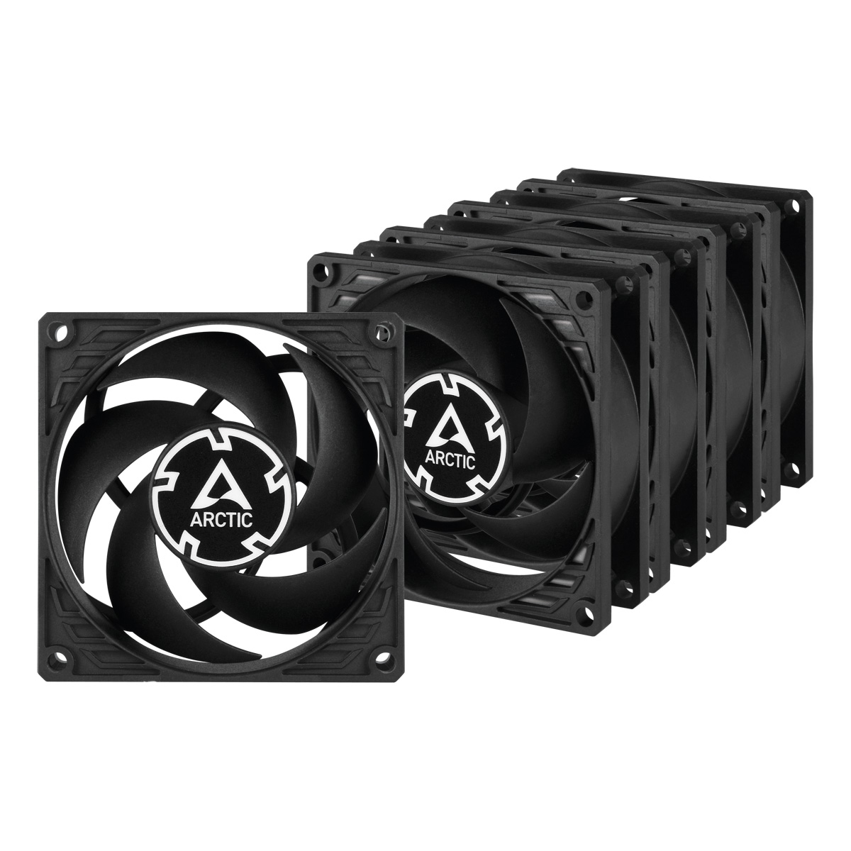 Arctic P8 PWM PST 80 mm Gehäuselüfter 5er-Pack Schwarz