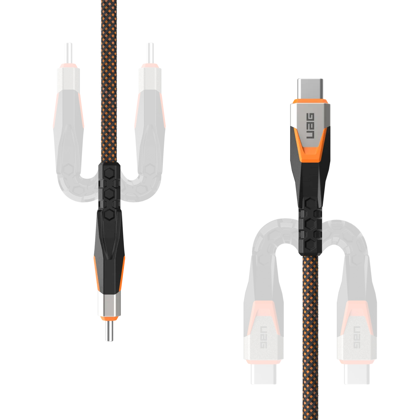 Urban Armor Gear UAG ULTRA Rugged USB-C Kabel 0,75 m USB 3.2 Gen 2x2 Schwarz, Orange
