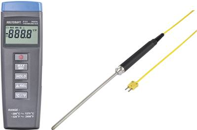 VOLTCRAFT K101 + TP 208 Temperatur-Messgerät -200 bis +1370 °C Fühler-Typ K