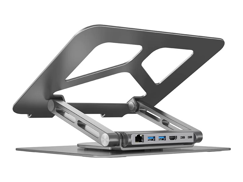 Unitek D1109A Laptop-Ständer mit USB-C-Hub bis 17" Grau