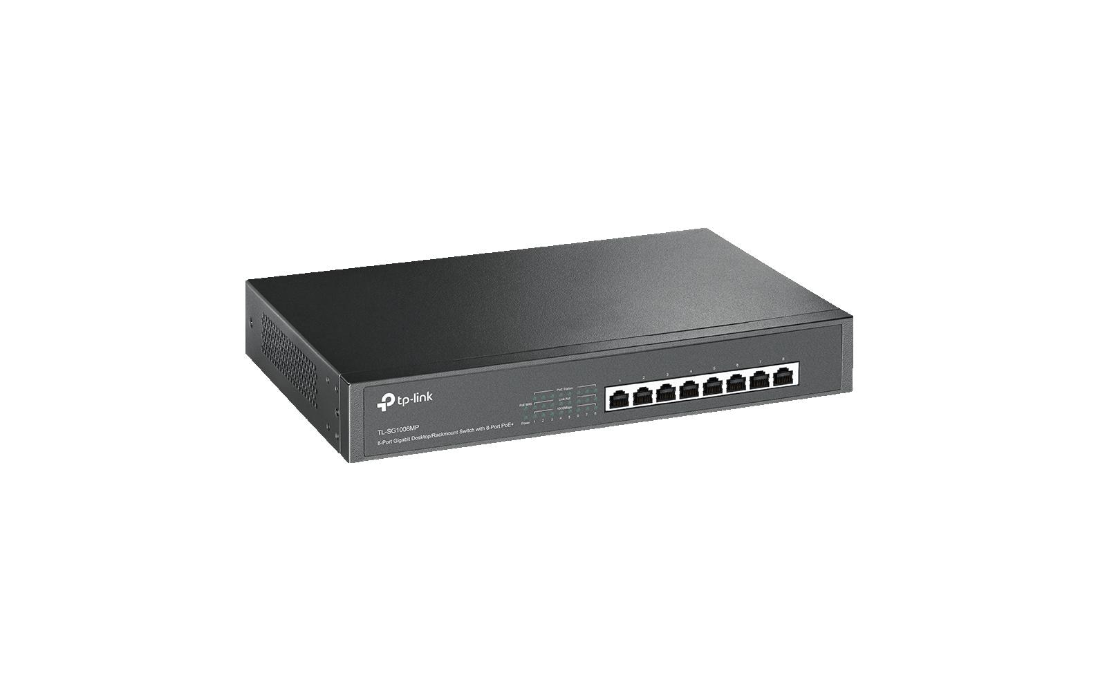 TP-Link TL-SG1008MP 8-Port Gigabit PoE+ Unmanaged Switch Schwarz
