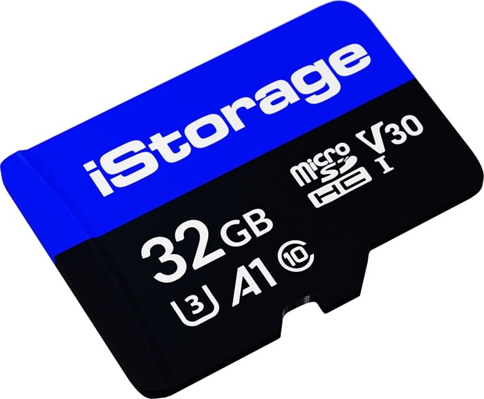 iStorage Flash Speicherkarte 32 GB A1 Video Class V30 UHS I U3 Class10 microSD (Packung mit 3)  - Onlineshop JACOB Elektronik
