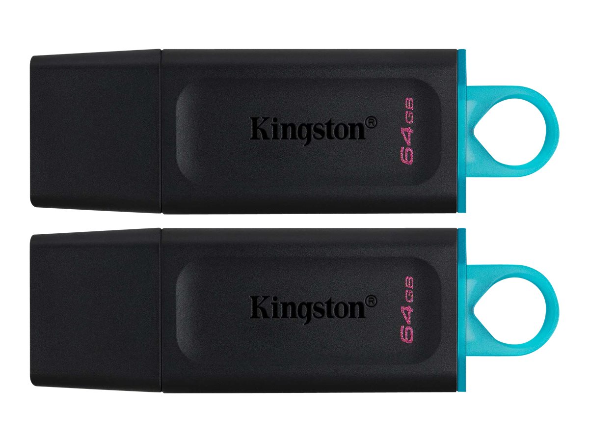Kingston DataTraveler Exodia USB-Stick 64 GB USB 3.2 Gen 1 2er-Pack Schwarz, Türkis