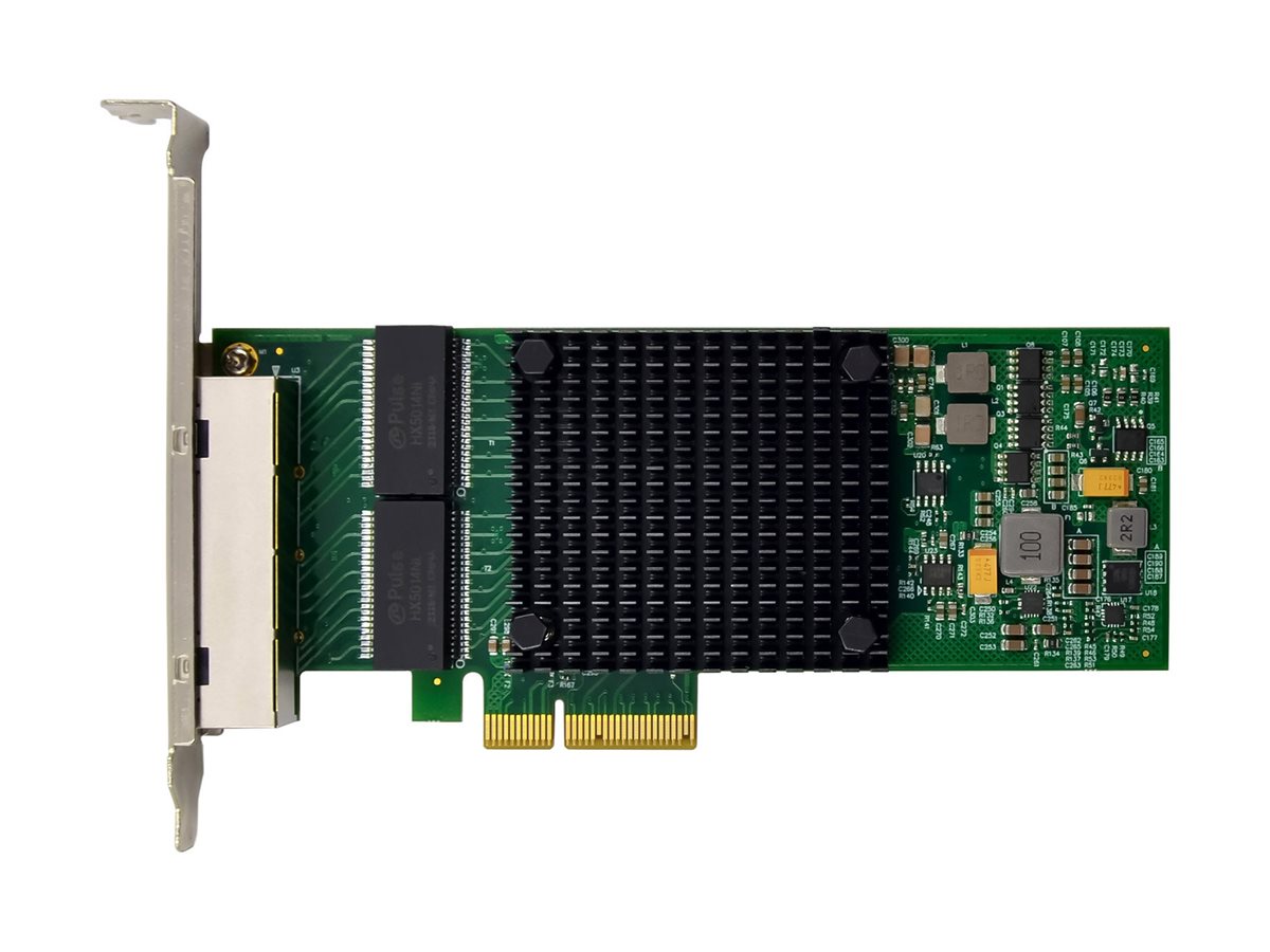 InLine 51127E Quad Gigabit Netzwerkkarte 4x RJ45 1 Gb/s PCIe x4 Schwarz, Silber