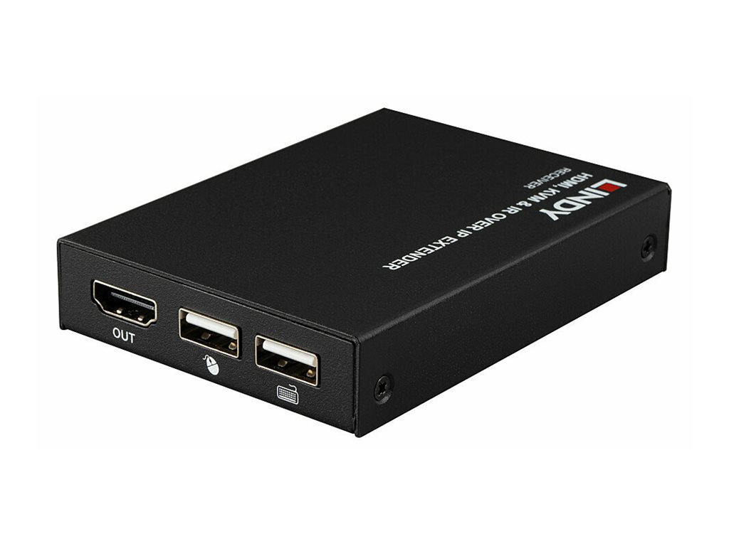 Lindy HDMI, KVM & IR over IP Extender Empfänger 150 m bis 1080p Schwarz