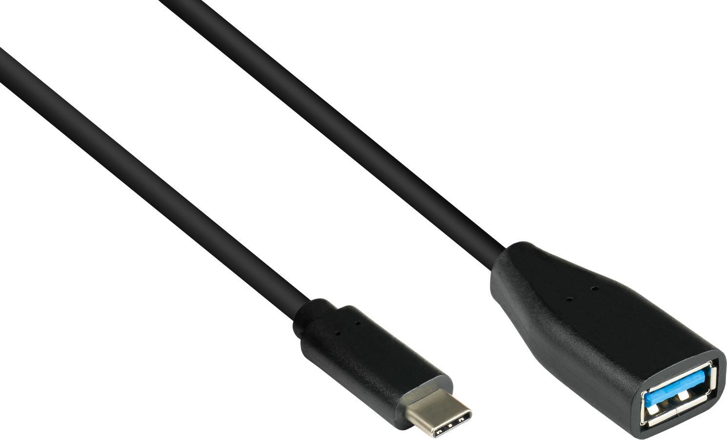 Alcasa 2811-OTG USB Kabel 0,1 m USB 3.2 Gen 1 (3.1 Gen 1) USB C USB A Schwarz (2811-OTG)