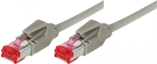 Crossoverkabel S/FTP, PiMF, Cat 6, grau, 10,0 m halogenfrei, mit Draka-Kabel und Hirosesteckern TM21 (bisherige Bezeichnung S/STP) (71710)