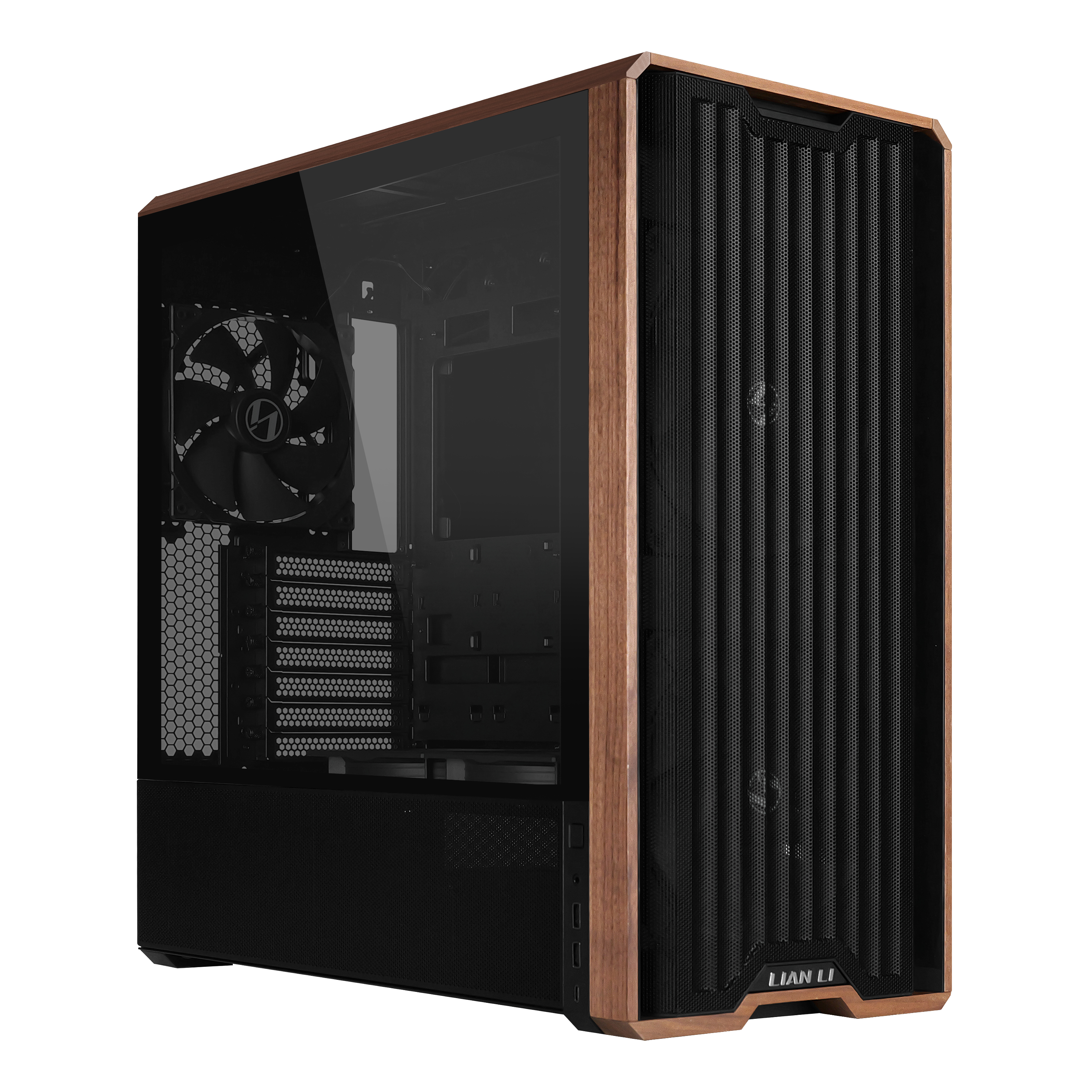 Lian Li Lancool 217 Midi-Tower ATX PC-Gehäuse Tempered Glass Schwarz/Holz