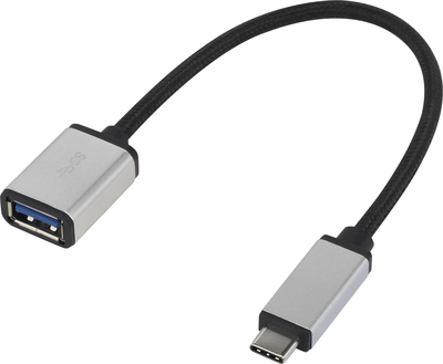 Renkforce RF-4888284 USB Kabel 0,15 m 3.2 Gen 1 (3.1 Gen 1) USB C USB A Schwarz - Silber (RF-4888284)