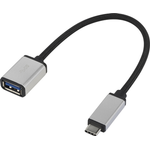 Renkforce RF-4888284 USB Kabel 0,15 m 3.2 Gen 1 (3.1 Gen 1) USB C USB A Schwarz - Silber (RF-4888284)