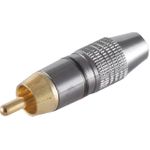 shiverpeaks BASIC-S Cinchstecker, Metal, alu/schwarz Bronze, vergoldet, im Polybeutel mit Eurolochung (BS52024-S)