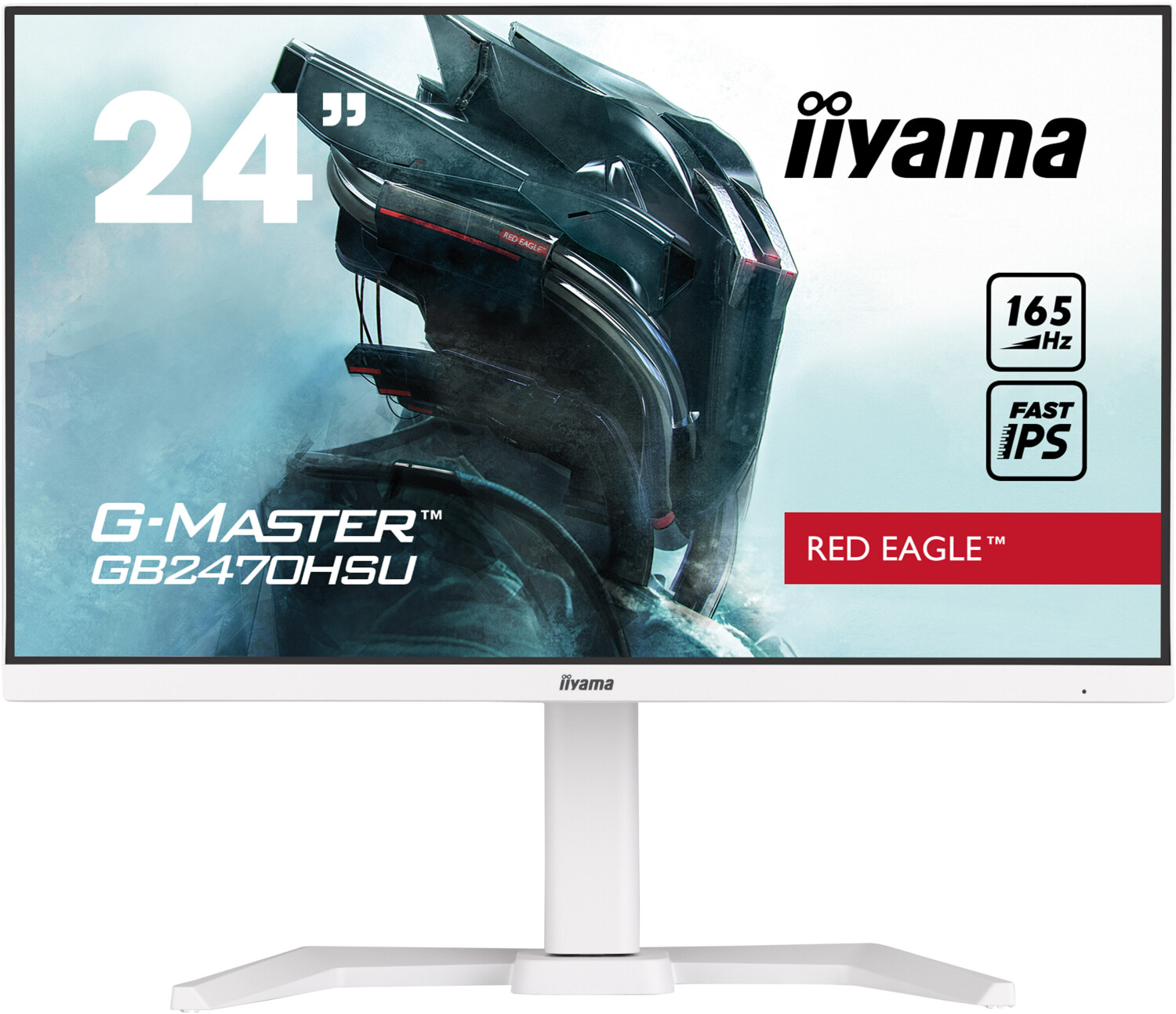 Iiyama G-Master GB2470HSU-W5 -  23,8 Zoll  1.920 x 1.080 Pixel  165 Hz  IPS  16:9  Reaktionszeit 0,8 ms  1.100:1  Helligkeit 250 cd/m²  HDMI  Display Port  mit Lautsprecher [Energieklasse E] (GB2470HSU-W5)