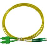 BlueOptics Duplex LWL Patchkabel, LC-APC/SC-APC, 1 Meter, Singlemode E9/125Âµm, G.657.A1, OS2, Eingangsdämpfung: unter 0.2dB, Markenfaser, LSZH gelb, 2.0mm Tube, Keramik Ferrule, inkl. Messprotokoll (SFP3132BU1MM)