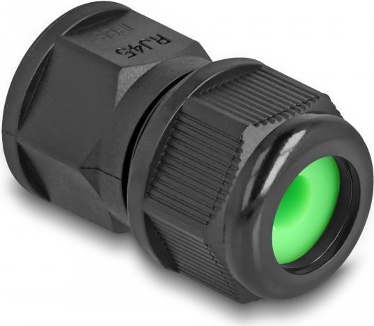 Delock Durchführungskupplung für RJ45 Netzwerkkabel IP67 staub- und wasserdicht schwarz (86995)