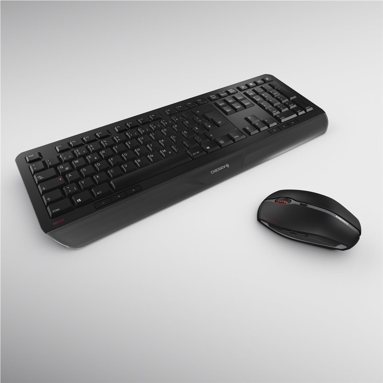 CHERRY GENTIX DESKTOP Kabelloses Tastatur- und Maus-Set QWERTZ Schwarz