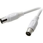 SpeaKa Professional Antennen Anschlusskabel [1x Antennenstecker 75 ? - 1x Antennenbuchse 75 ?] 1.50 m 75 dB Weiß (SP-7870396)