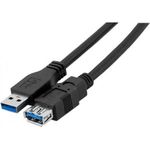 USB 3.0 Verlängerungskabel, USB 3.0 St. A / USB 3.0 Bu. A, schwarz, 1,8 m (532469)