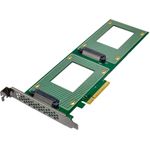 InLine PCIe Karte zu 2x intern U.2 NVMe SFF-8639– Bifurcation x8 (76660O)