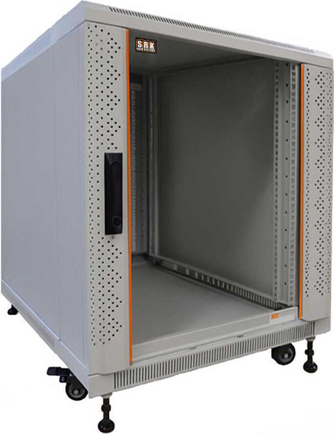IT-BUDGET 19" Netzwerkschrank SRK 12 HE 600x800 mm lichtgrau Flatpack Sicht-/Vollblechtür