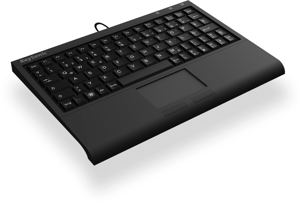 KeySonic ACK-3410 (IT) Kabelgebundene Mini-Tastatur mit Touchpad USB Italienisch Layout Schwarz